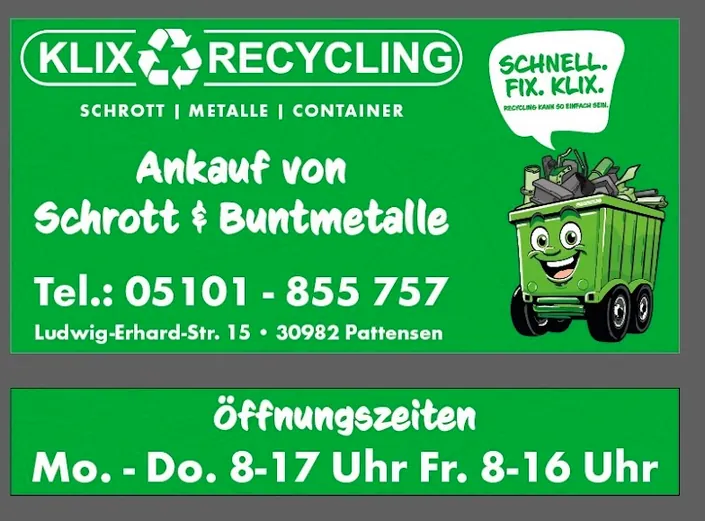 Klix Recycling Pattensen Schrotthandel Schrottplatz